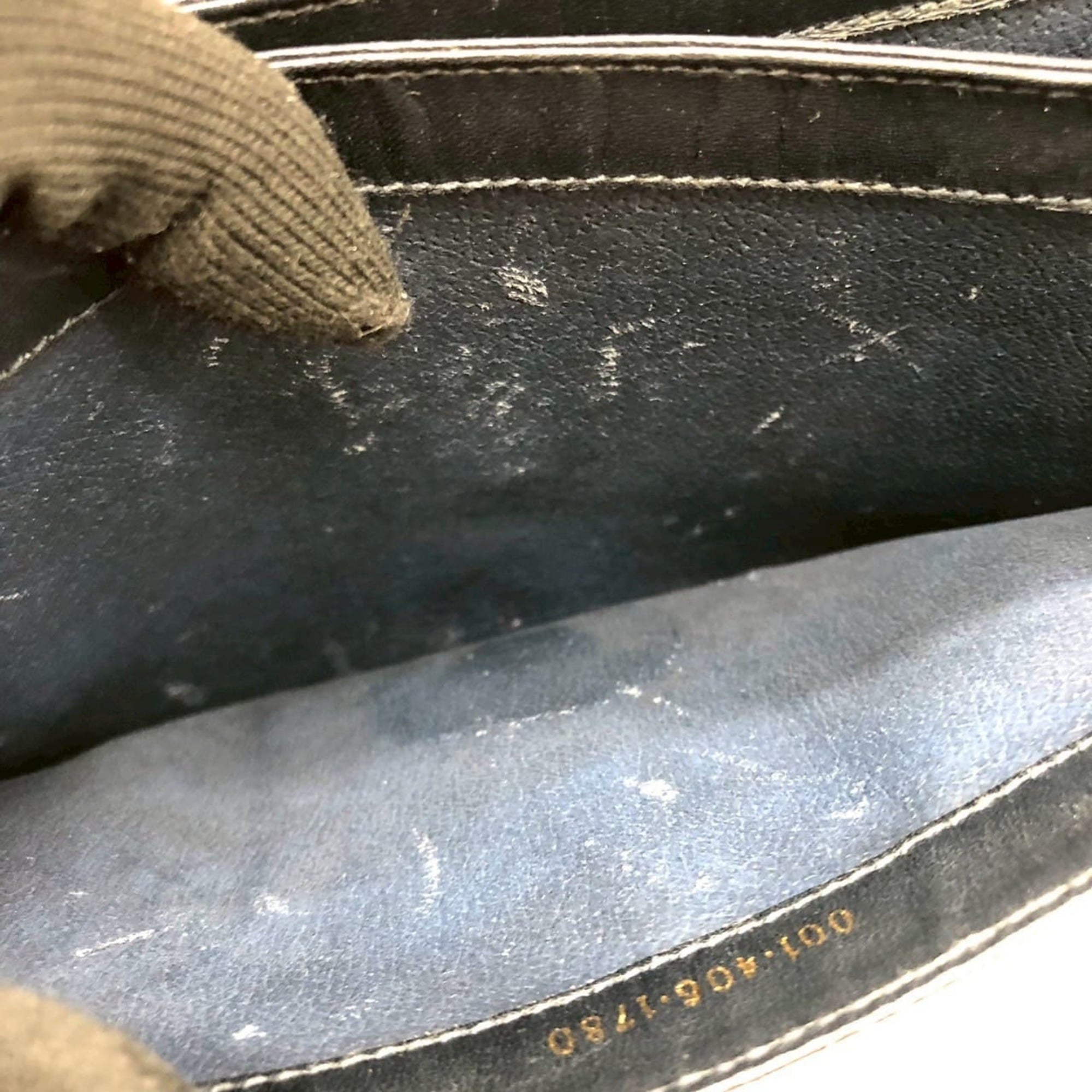 Gucci Navy Micro Gg Leather Leather Shoulder Bag (Pre-Owned)