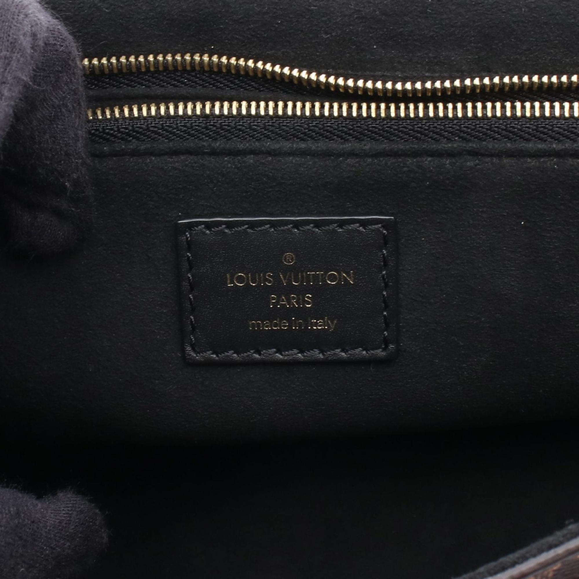 Louis Vuitton Black Brown Damier Canvas Ivory Coated Canvas Shoulder Bag