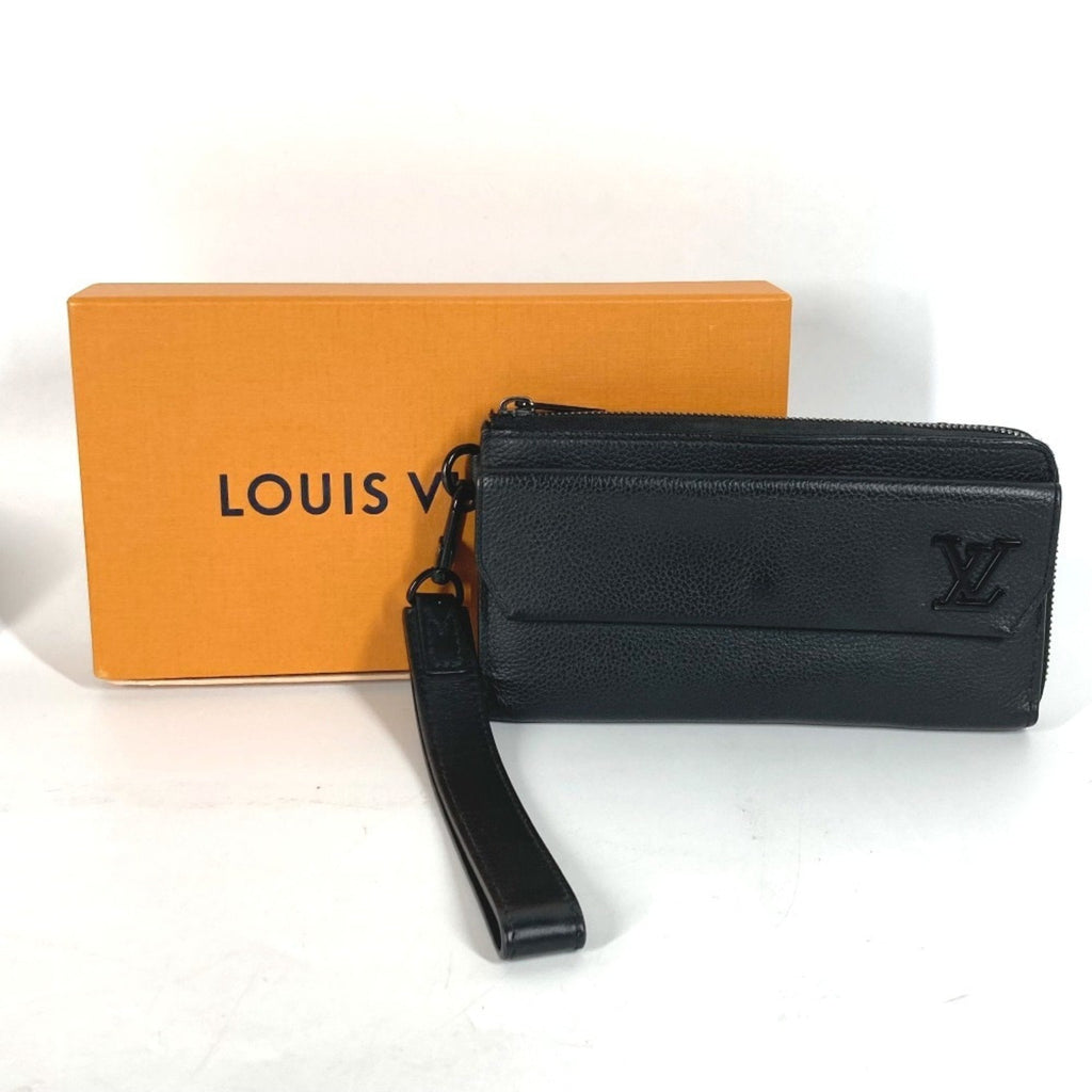Louis Vuitton Black Noir Leather Long Bill Wallet