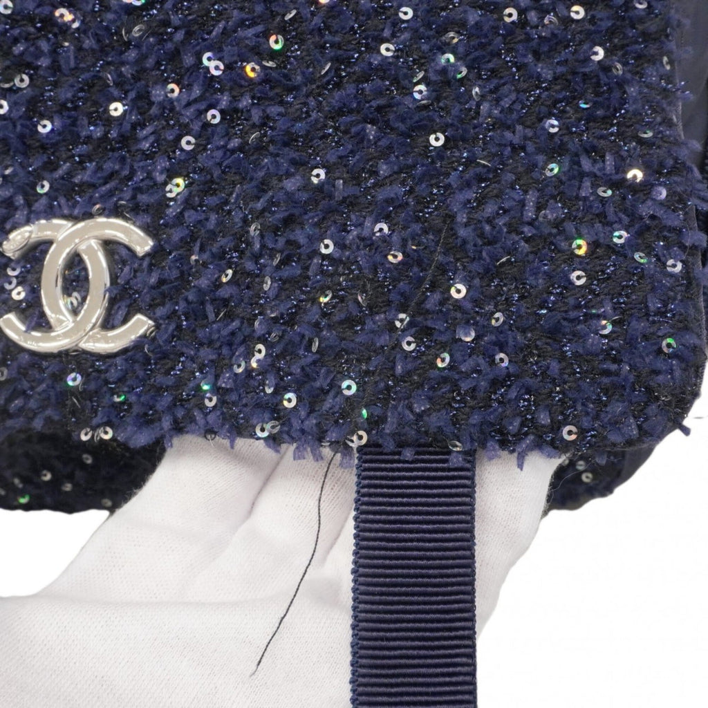 Chanel Navy Nylon Tweed Backpack