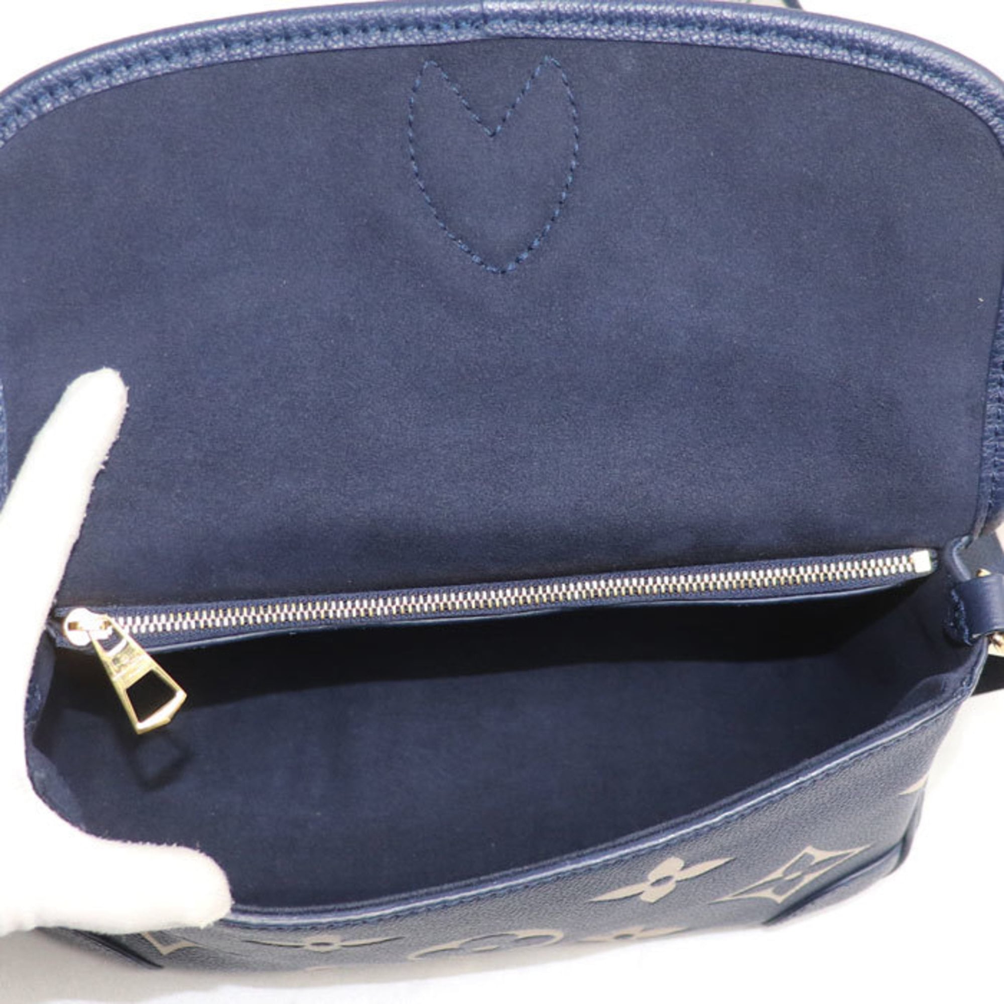 Louis Vuitton Beige Navy Monogram Empreinte Shoulder Bag
