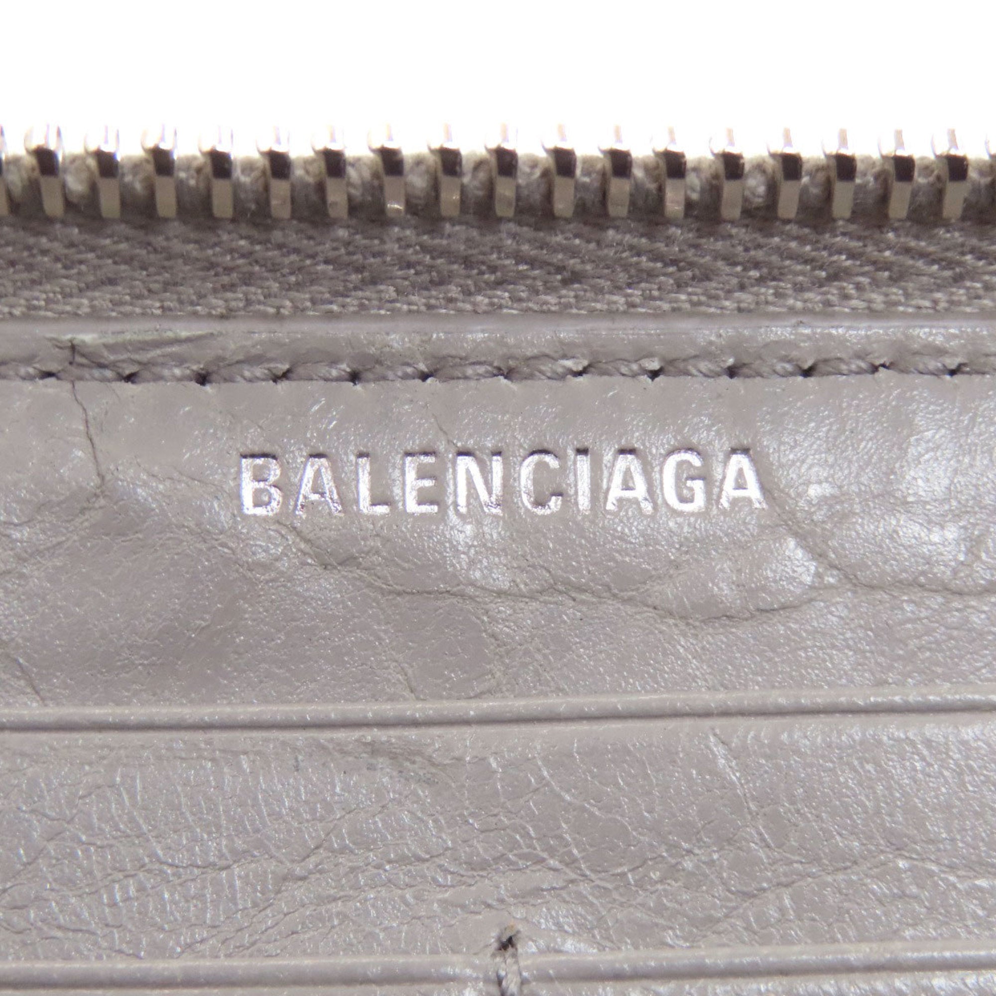 Balenciaga Gray Leather Long Wallet (Bi-Fold)