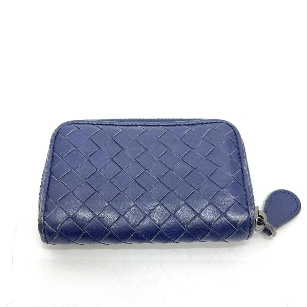 Bottega Veneta Intrecciato Blue Leather Coin Purse/Coin Case