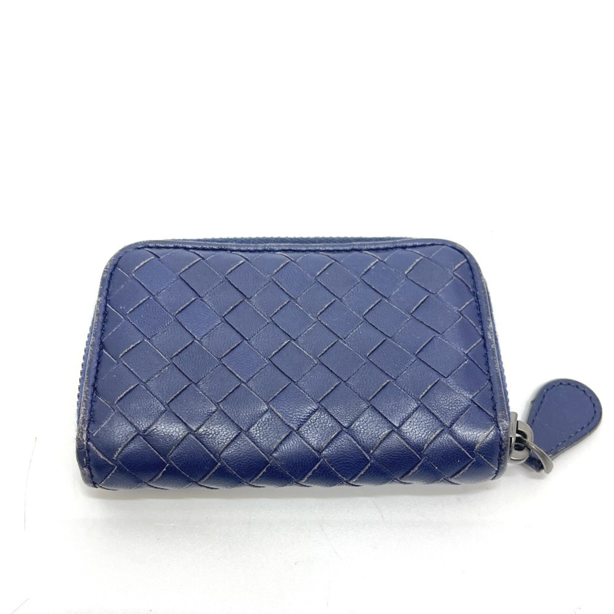 Bottega Veneta Intrecciato Blue Leather Coin Purse/Coin Case