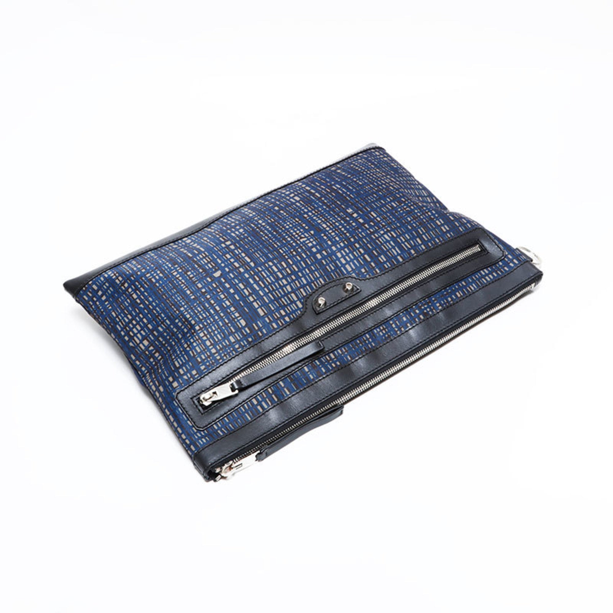 Balenciaga Navy Nylon Clutch