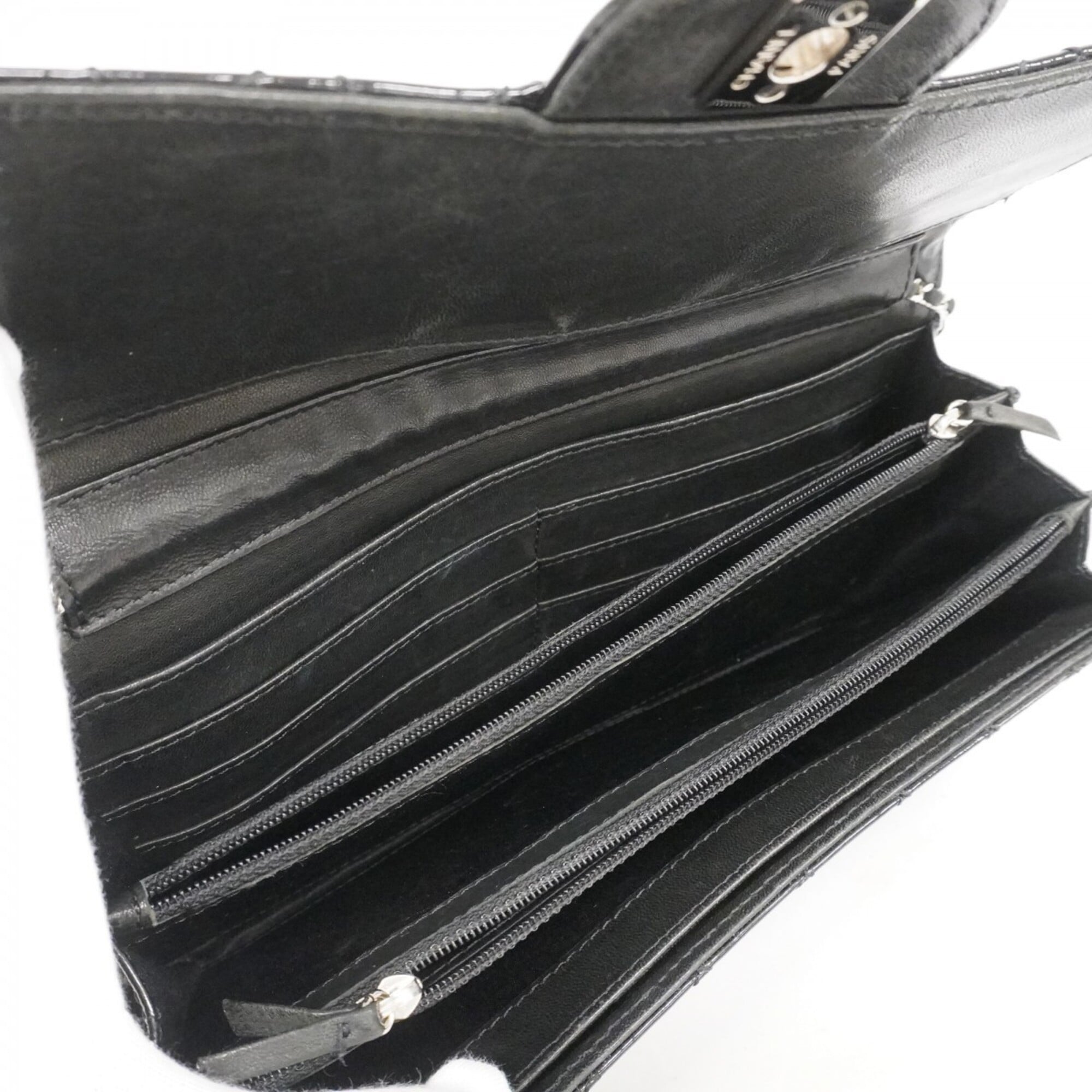 Chanel Black Patent Leather Chain/Shoulder Wallet
