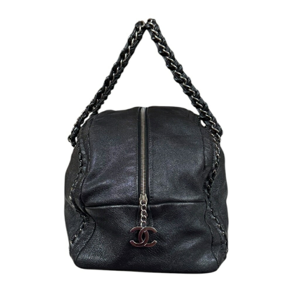 Chanel Black Leather Boston Bag