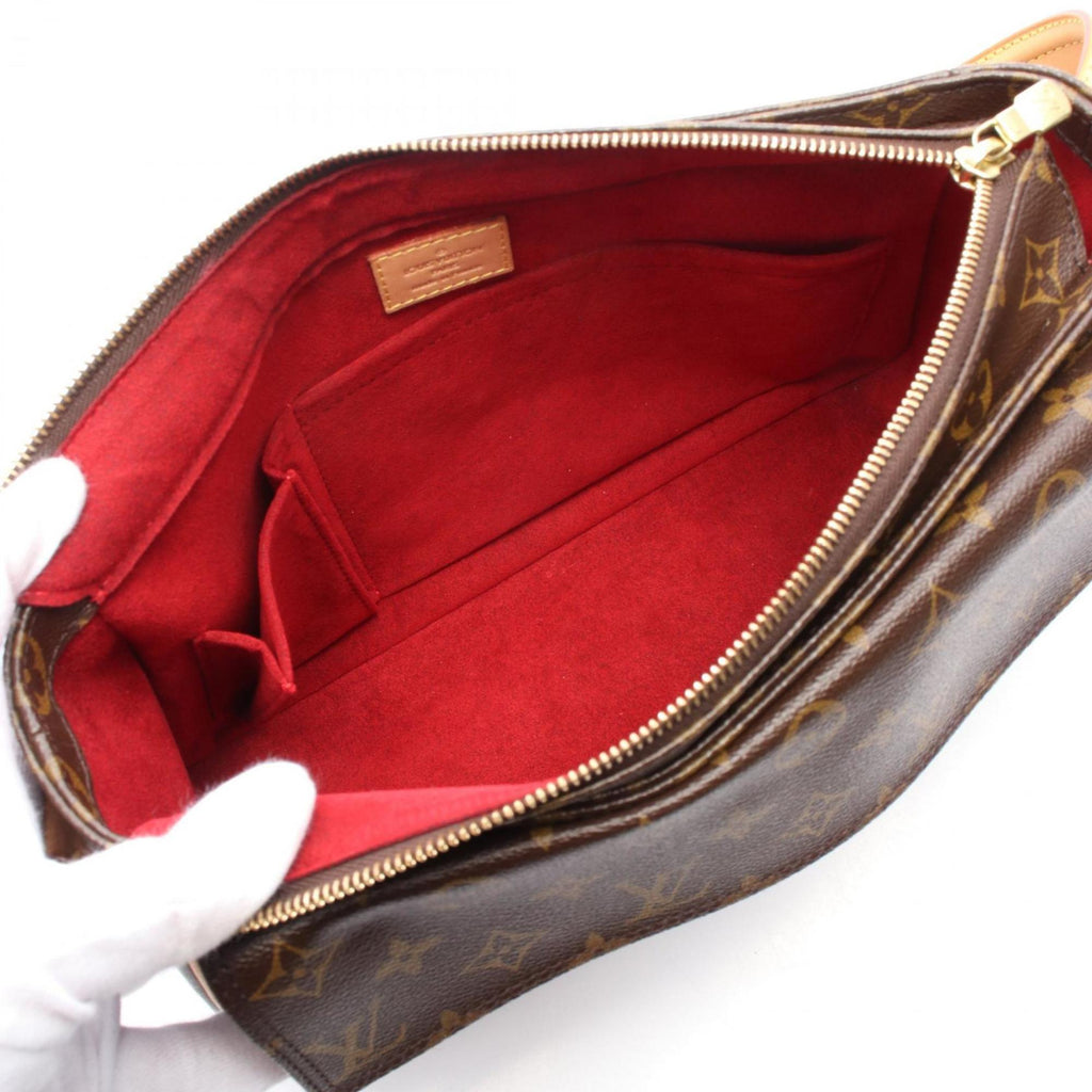 Louis Vuitton Monogram Brown Coated Canvas Leather Shoulder Bag