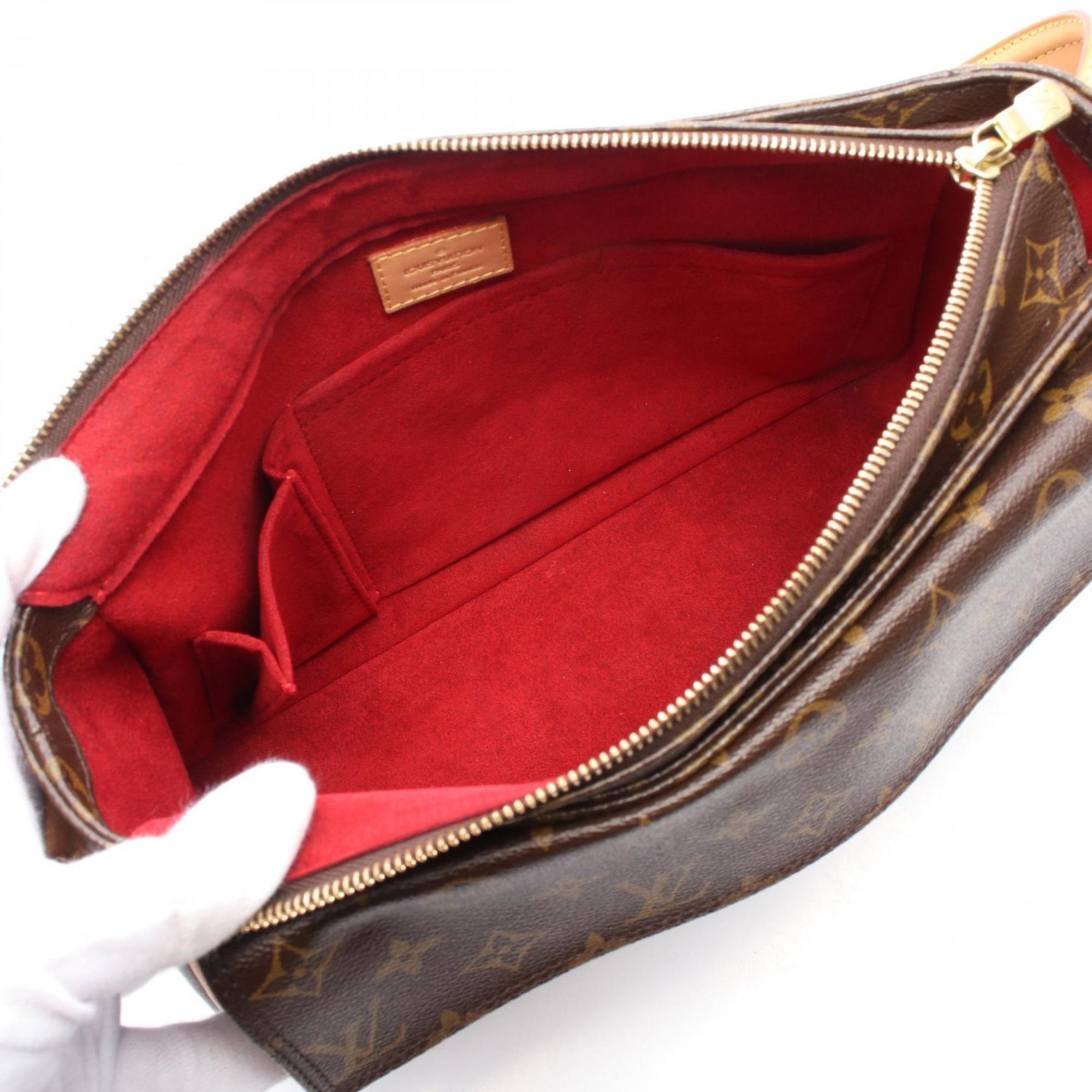 Louis Vuitton Monogram Brown Coated Canvas Leather Shoulder Bag
