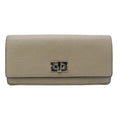 Fendi Beige Leather Long Wallet (Bi-Fold)
