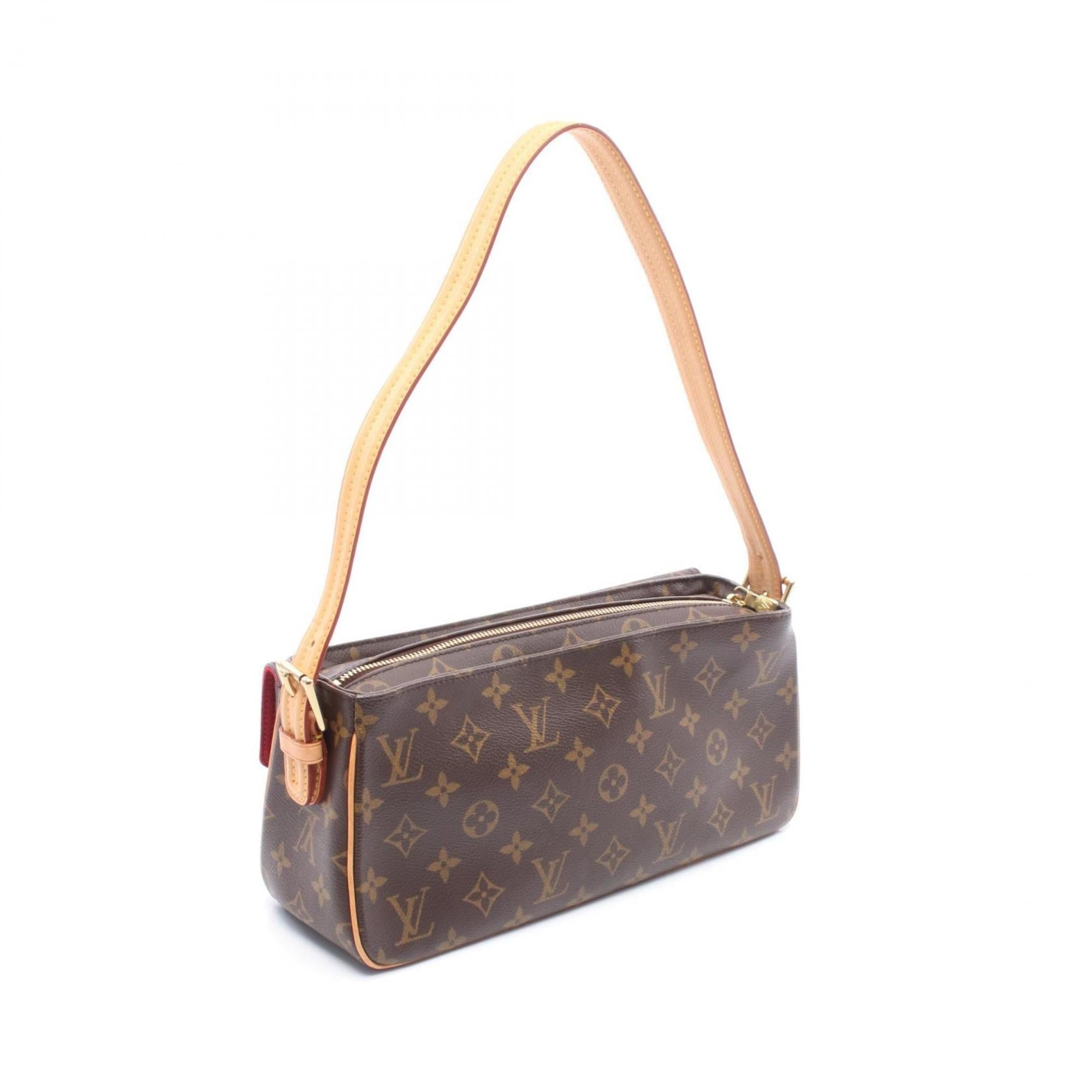 Louis Vuitton Brown Coated Canvas Leather Shoulder Bag