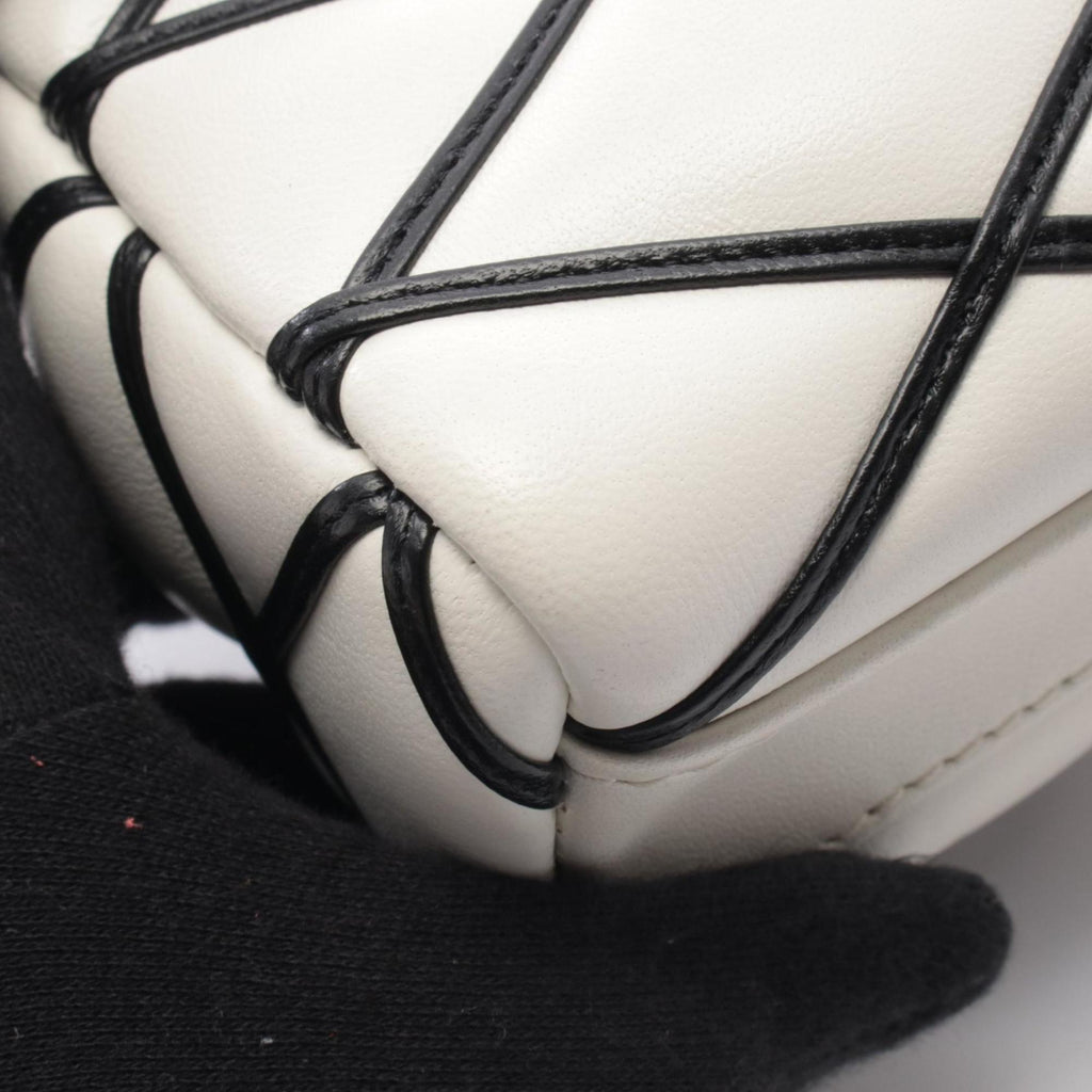 Louis Vuitton Black White Leather Handbag Shoulder Bag