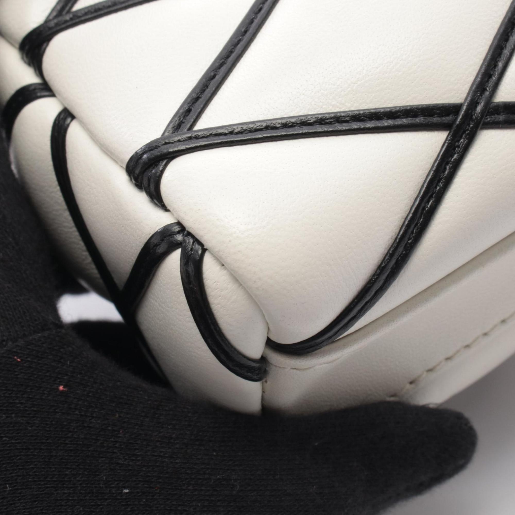 Louis Vuitton Black White Leather Handbag Shoulder Bag