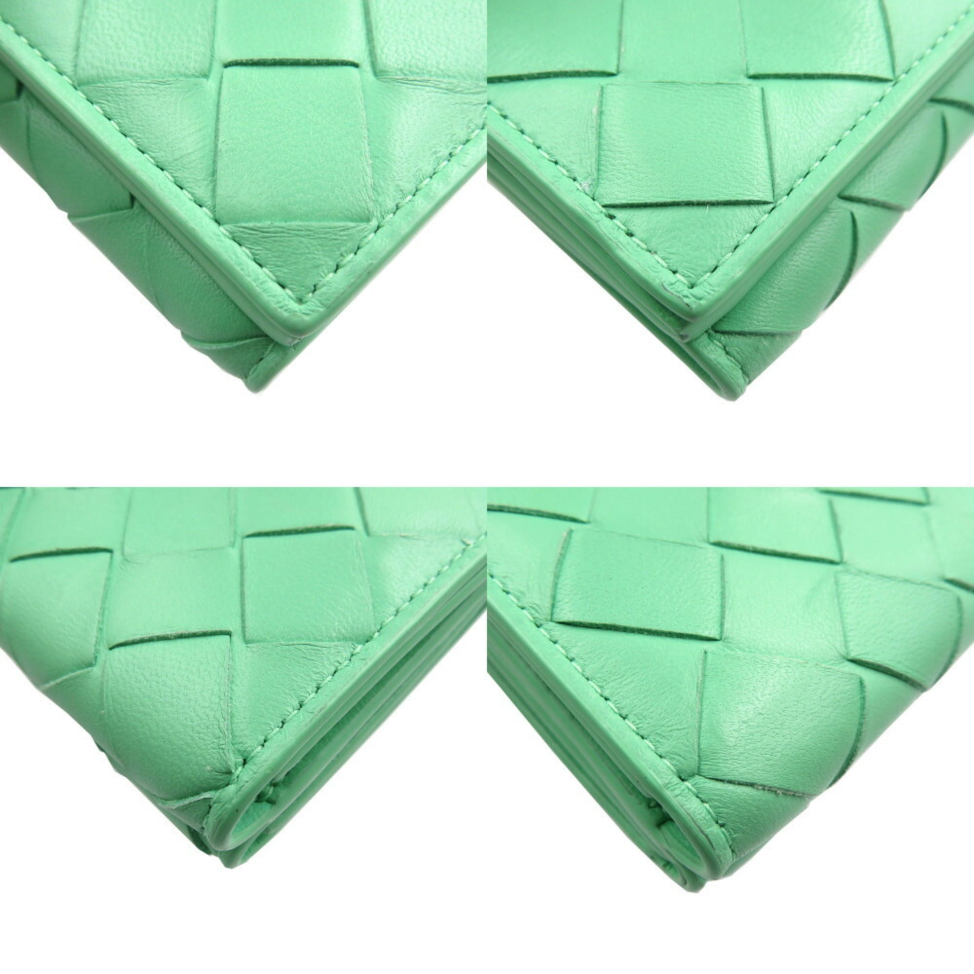 Bottega Veneta Green Leather Wallet (Tri-Fold)