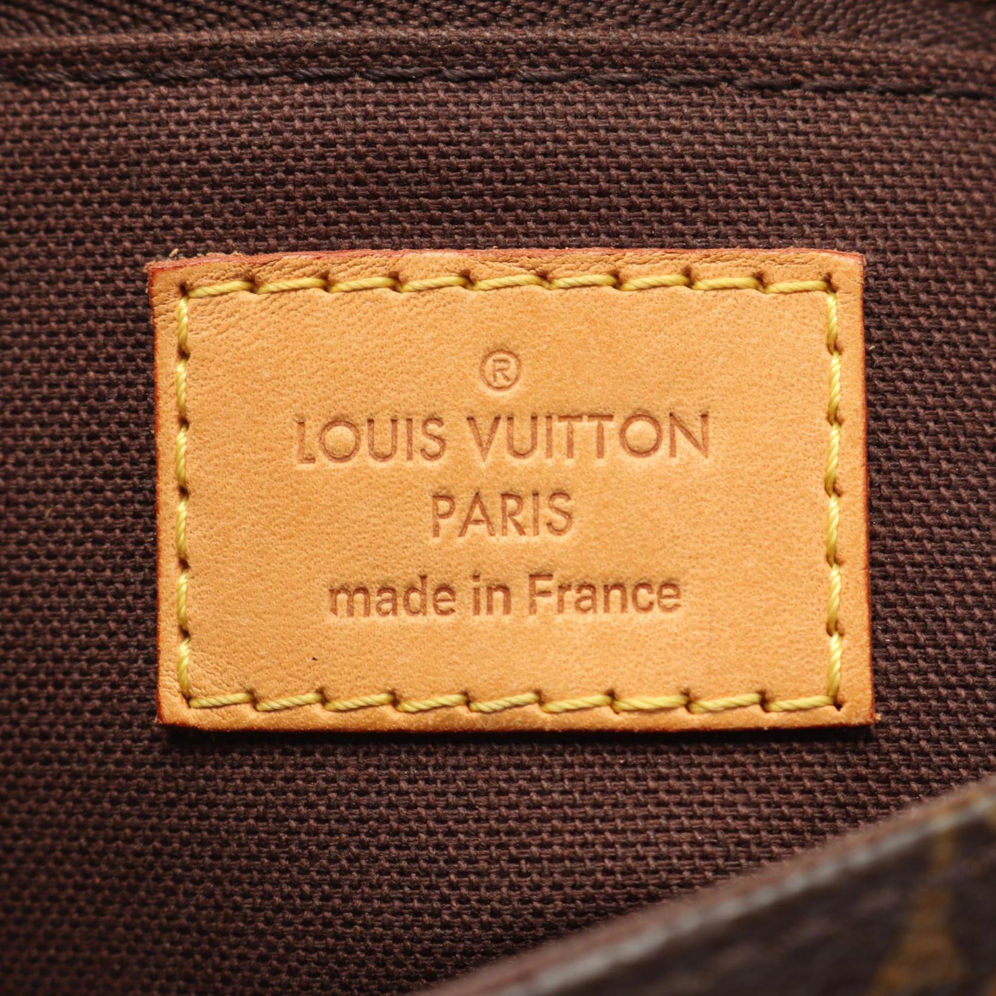 Louis Vuitton Brown Coated Canvas Leather Shoulder Bag