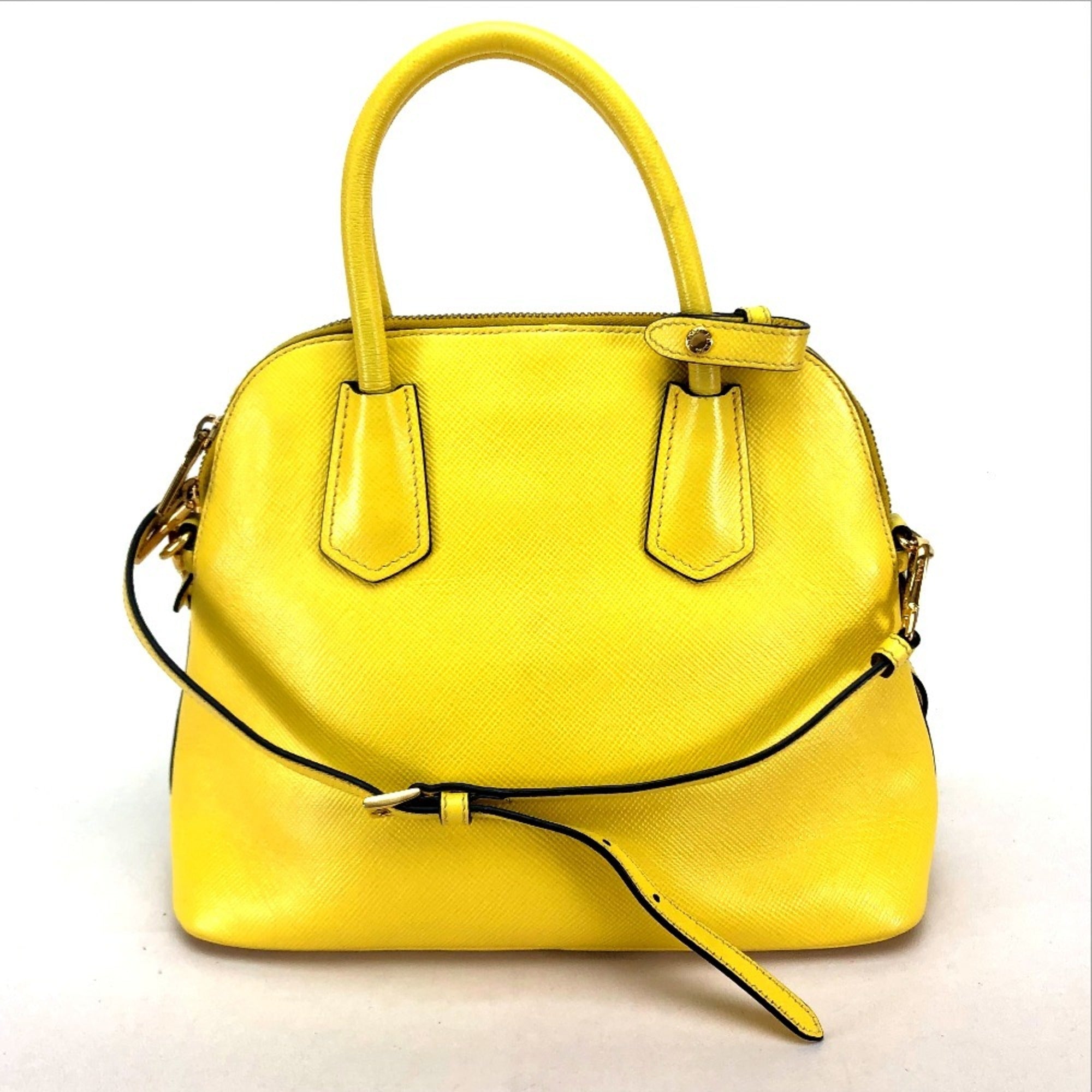 Prada Yellow Leather Handbag Shoulder Bag