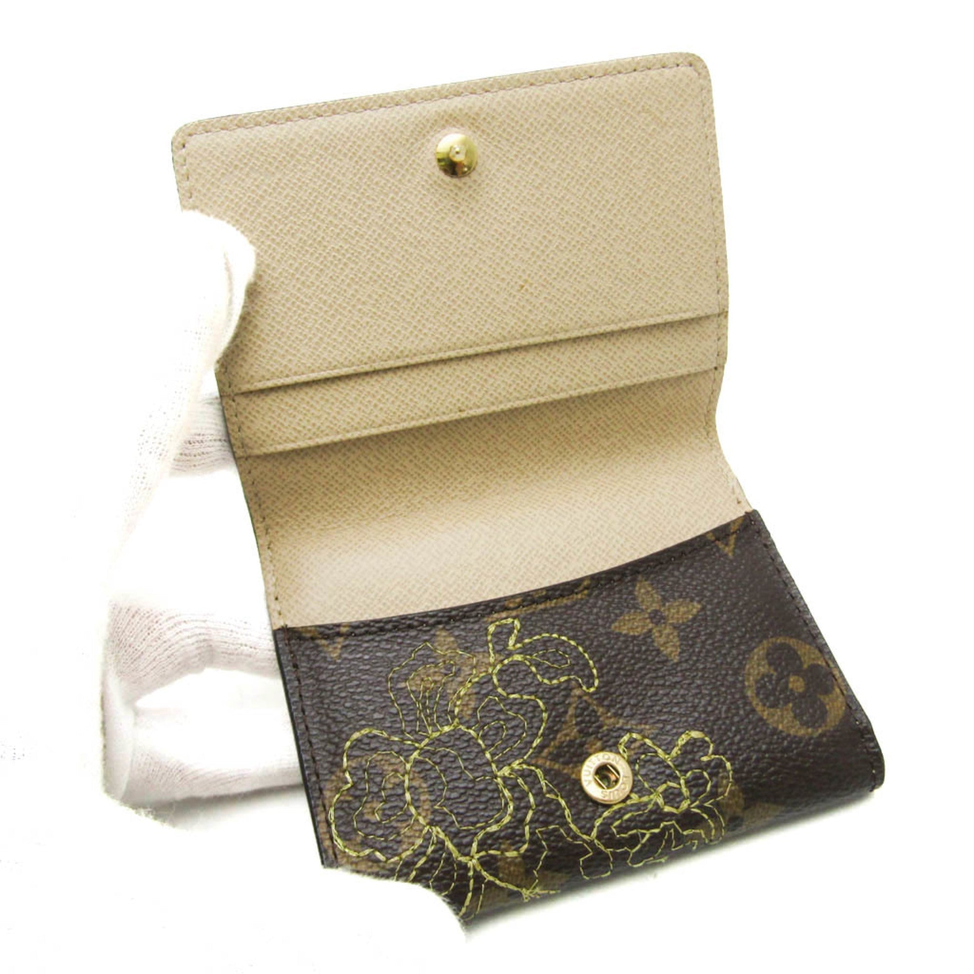 Louis Vuitton Monogram Dentelle Gold Brown Monogram Coin Purse/Coin Case