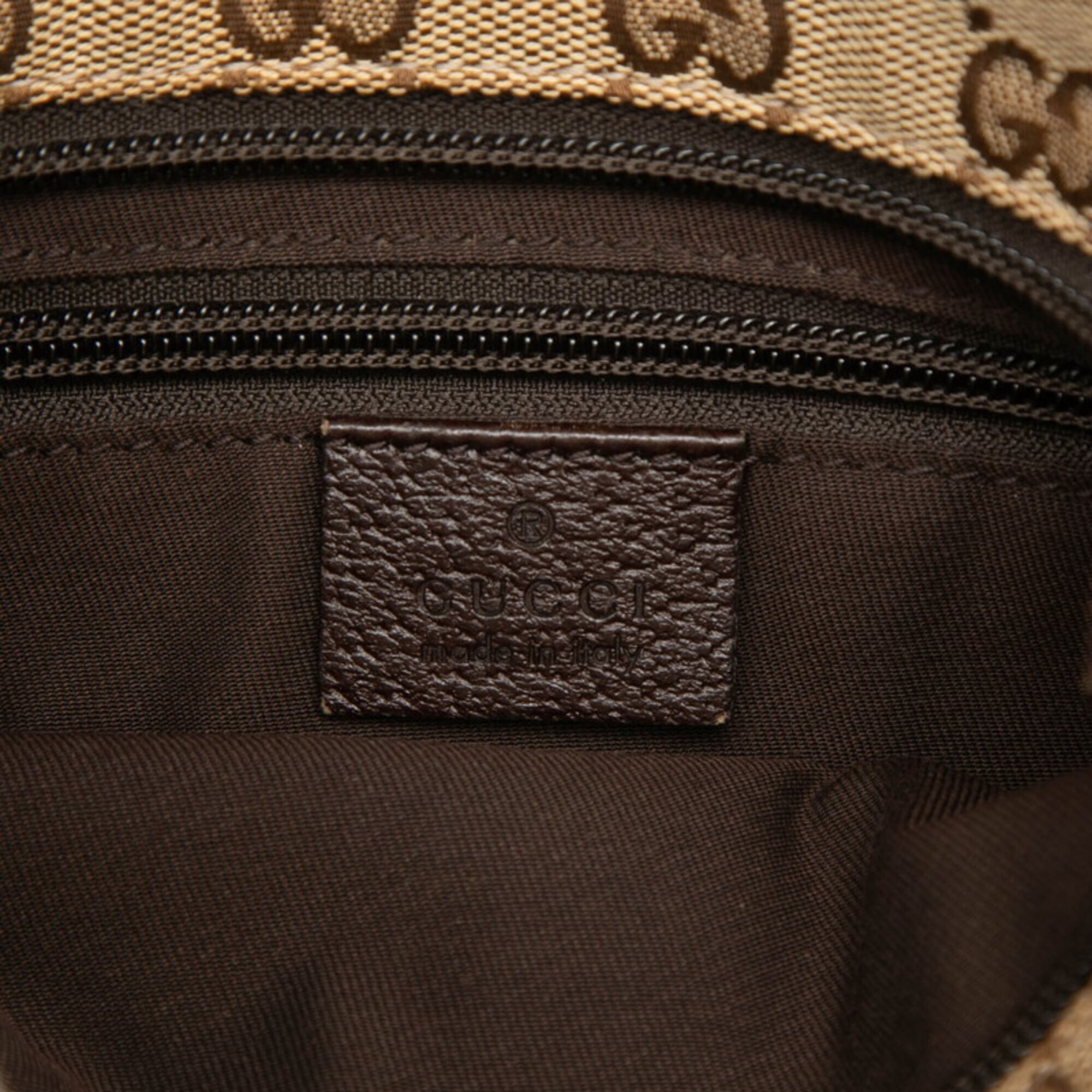 Gucci Beige Multi-Color Canvas Leather Shoulder Bag (Pre-Owned)