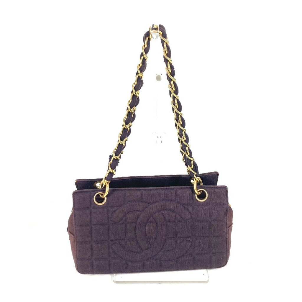 Chanel Purple Jersey Shoulder Bag