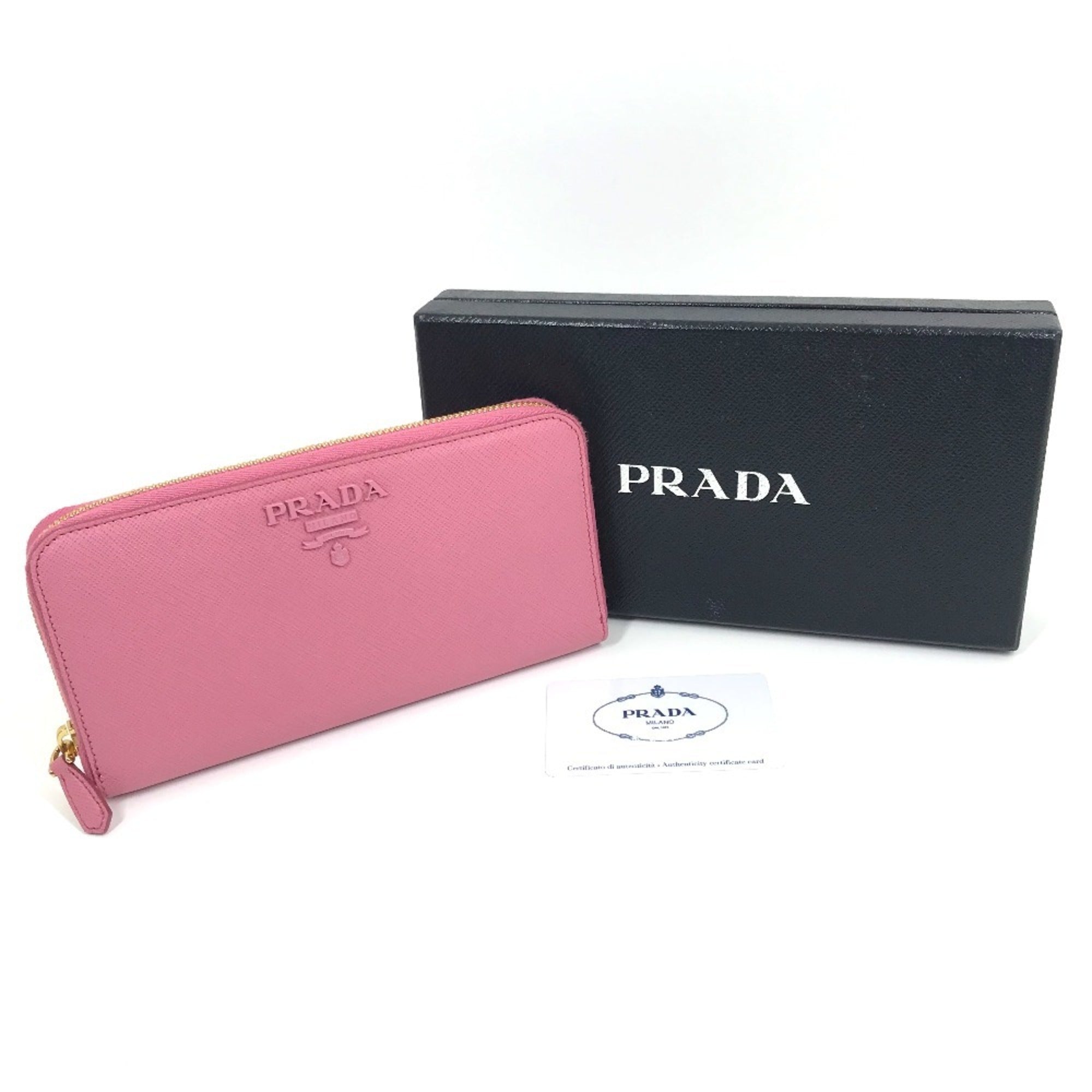 Prada Saffiano Begonia Pink Leather Long Wallet (Bi-Fold)