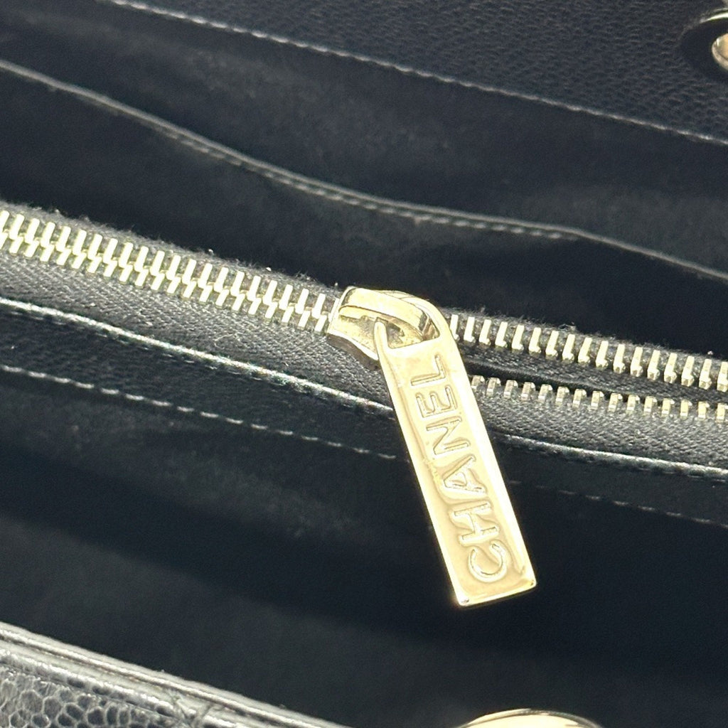 Chanel Black Grained Calfskin Handbag Tote Bag