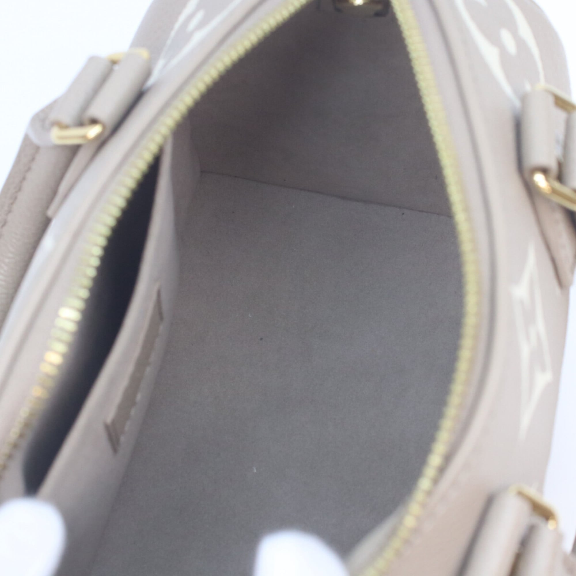 Louis Vuitton Grayish Tourterelle Monogram Empreinte Boston Bag