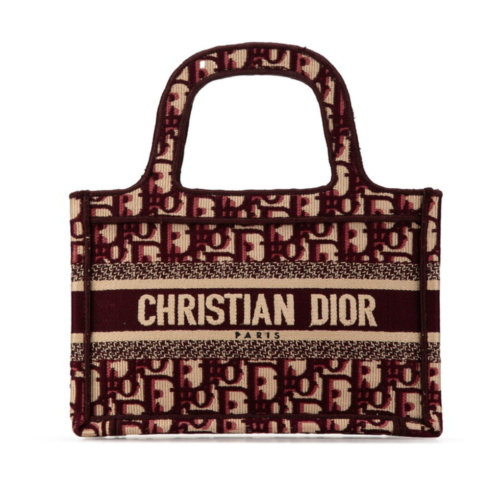 Christian Dior Beige Wine Canvas Handbag Tote Bag (Pre-Owned)