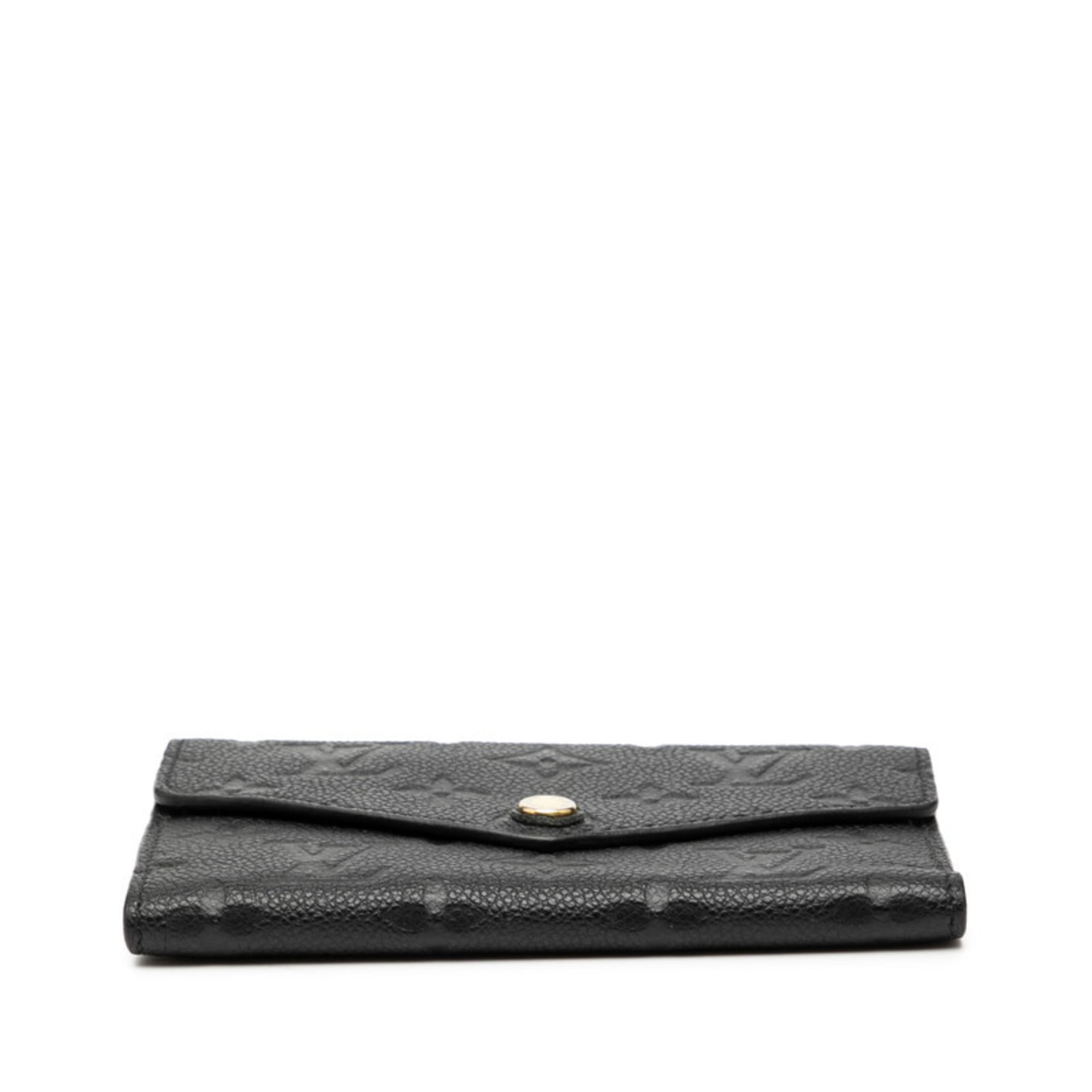 Louis Vuitton Black Noir Leather Wallet (Tri-Fold)