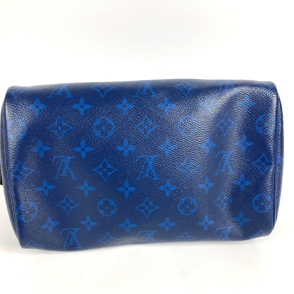 Louis Vuitton Blue Taiga Leather Monogram Canvas Leather Clutch Bag Handbag Pouch