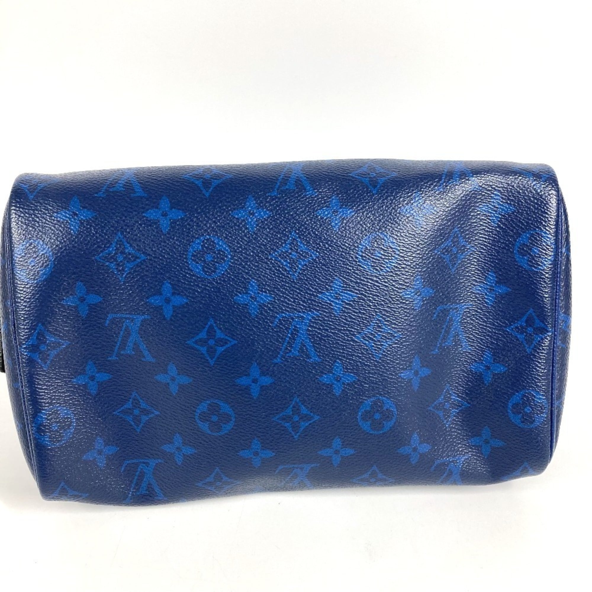 Louis Vuitton Blue Taiga Leather Monogram Canvas Leather Clutch Bag Handbag Pouch