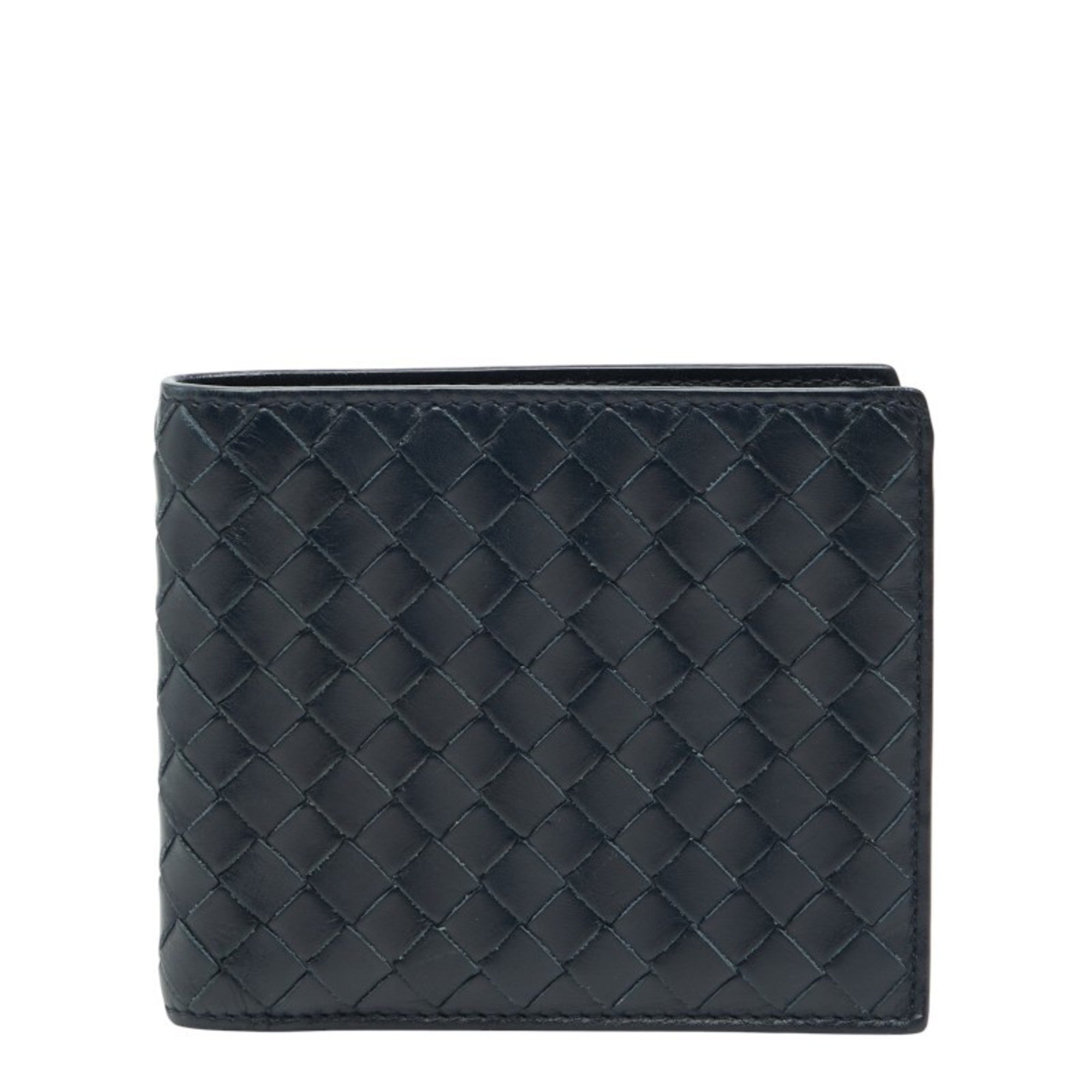 Bottega Veneta Navy Leather Bill Wallet (Bi-Fold)