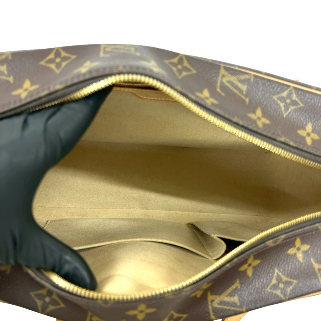 Louis Vuitton Brown Leather Pvc Shoulder Bag Tote Bag