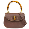 Gucci Bamboo Brown Bamboo Leather Shoulder Bag (Pre-Owned)