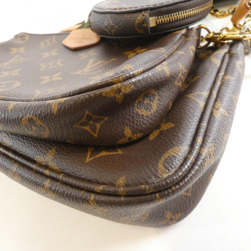 Louis Vuitton Khaki Marron Coated Canvas Pochette Pouch Shoulder Bag