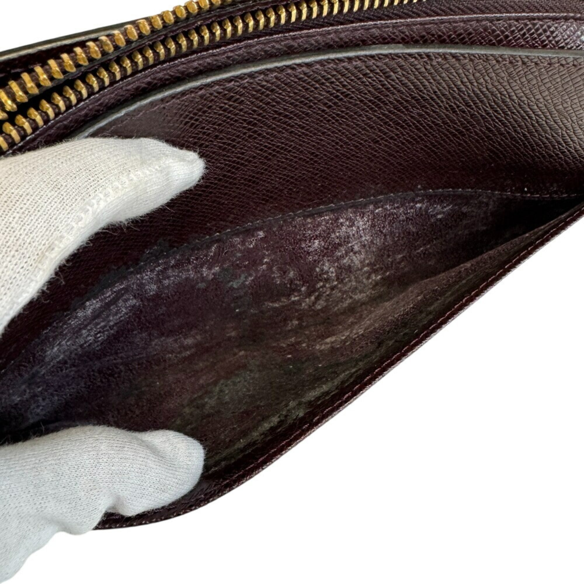 Louis Vuitton Wine Taiga Leather Clutch Bag