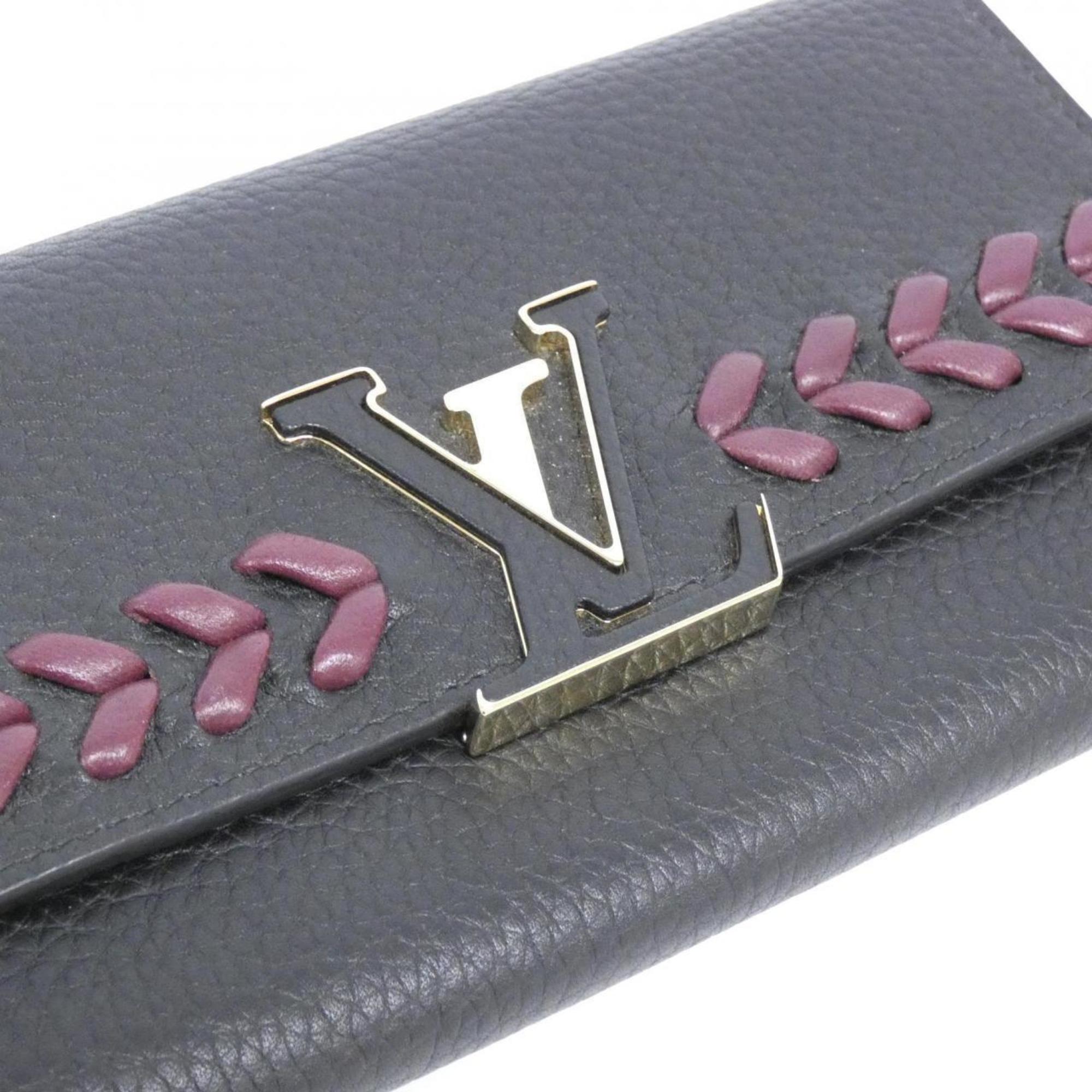 Louis Vuitton Taurillon Black Leather Long Wallet