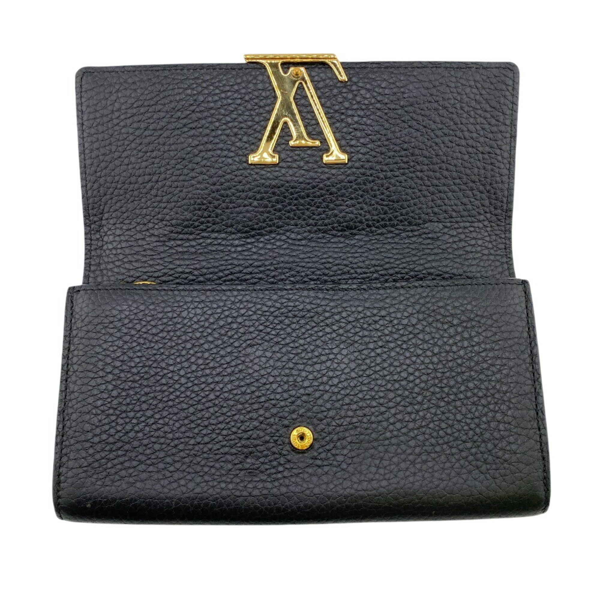 Louis Vuitton Black Leather Long Wallet