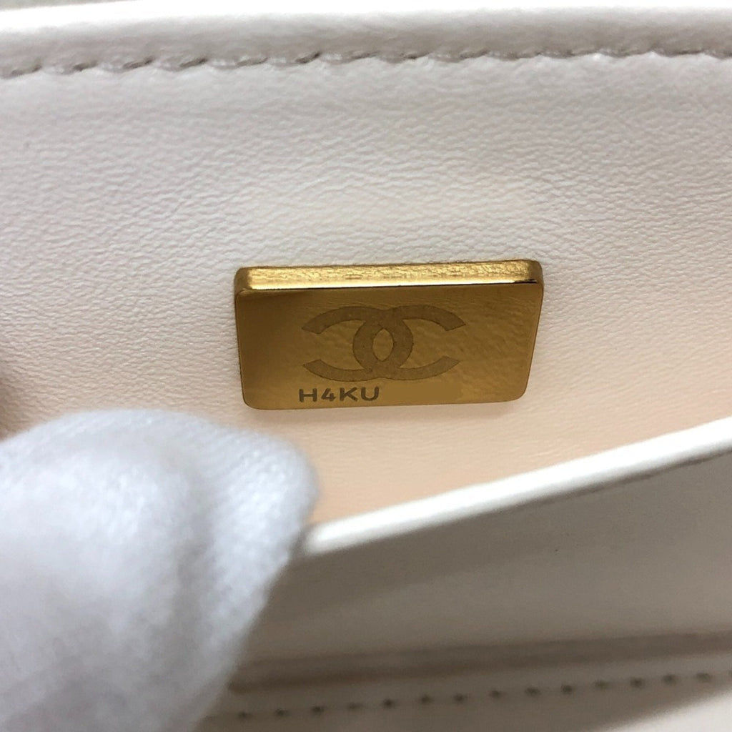 Chanel Caviar Skin White Caviar Leather Handbag Shoulder Bag Vanity Bag