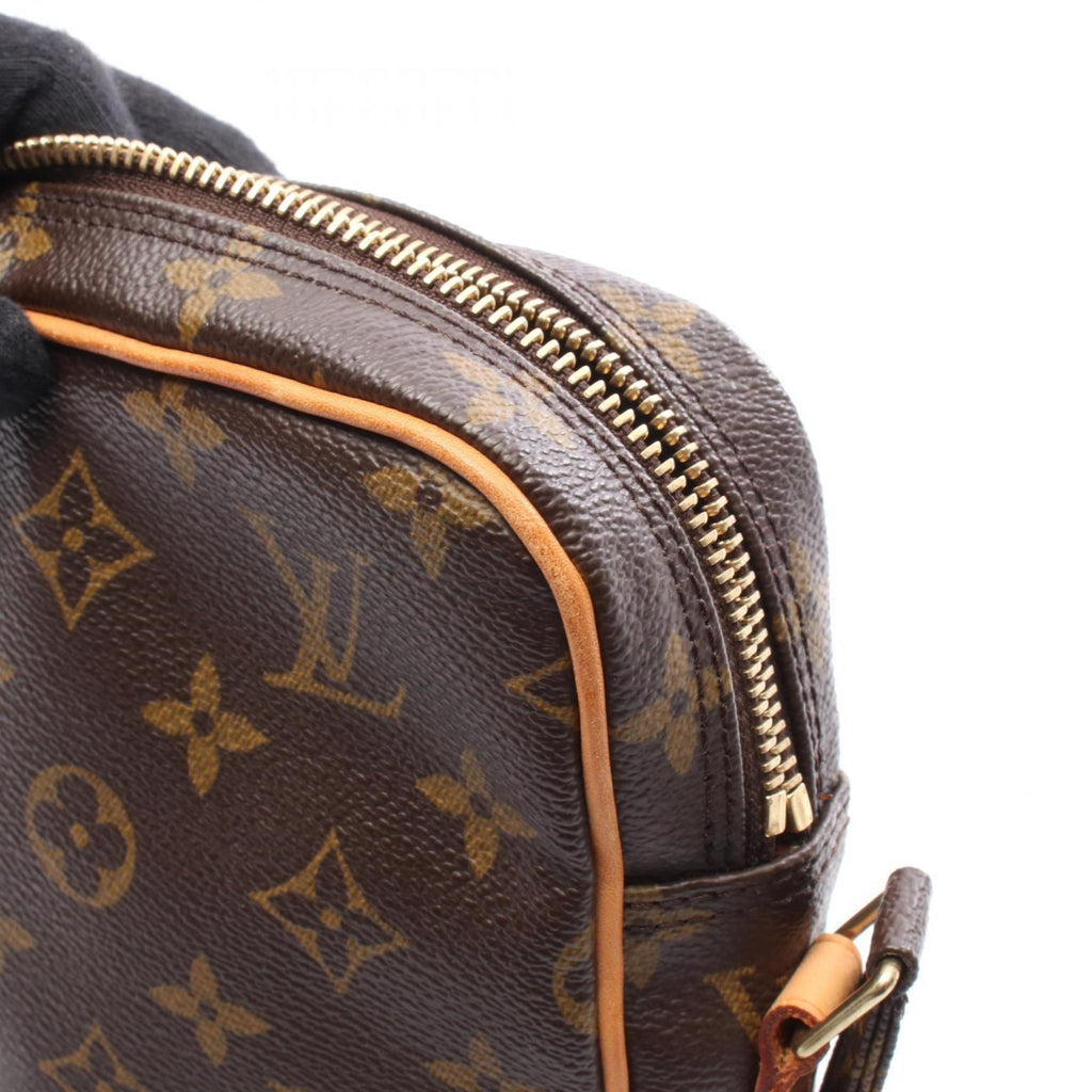 Louis Vuitton Brown Coated Canvas Leather Shoulder Bag