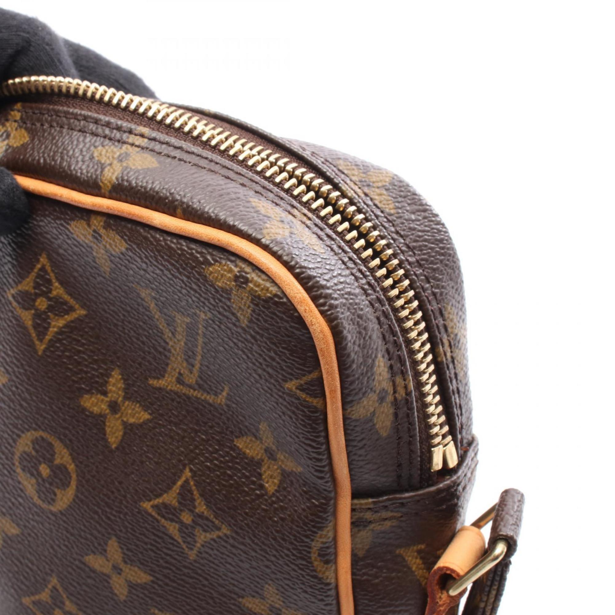 Louis Vuitton Brown Coated Canvas Leather Shoulder Bag