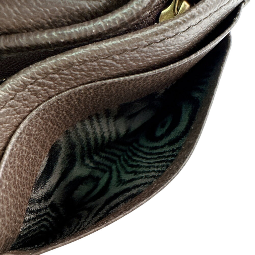 Gucci Brown Green Red Color Pvc Canvas Leather Wallet (Bi-Fold) (Pre-Owned)