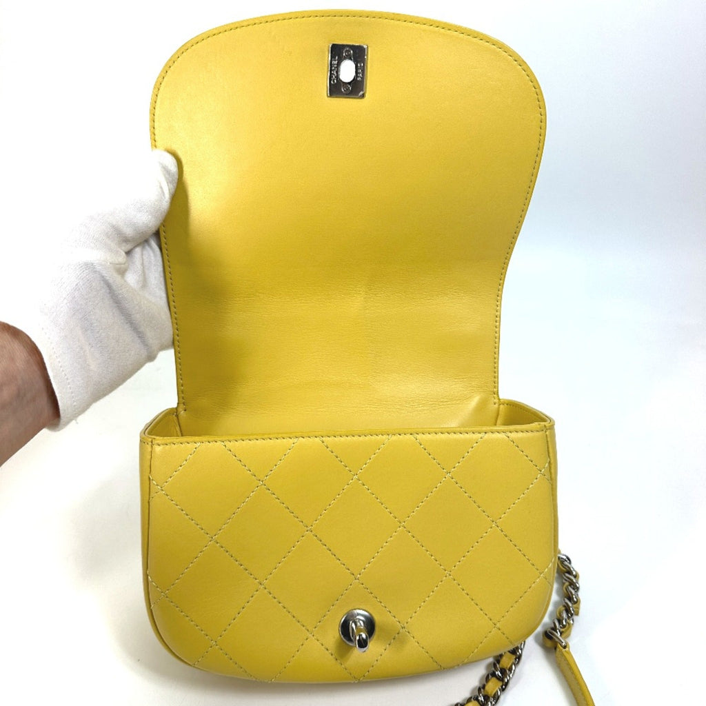 Chanel Yellow Leather Shoulder Bag