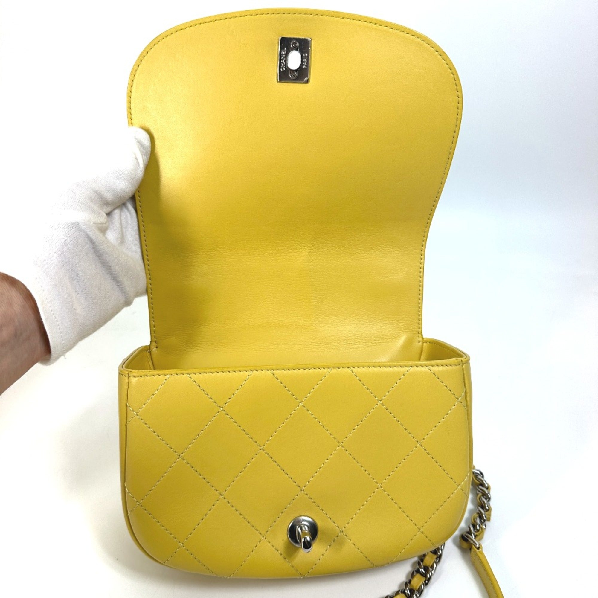 Chanel Yellow Leather Shoulder Bag