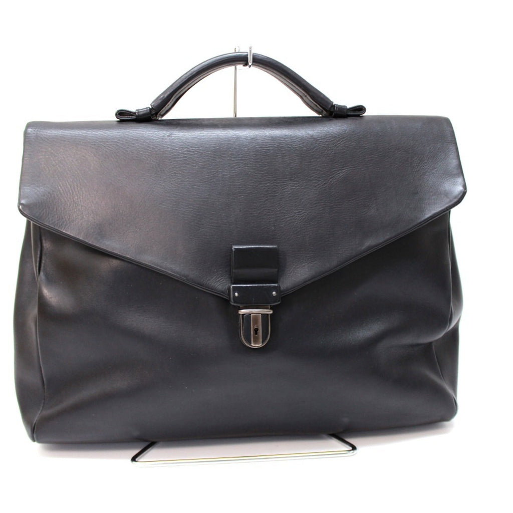 Bottega Veneta Black Leather Briefcase Handbag Tote Bag