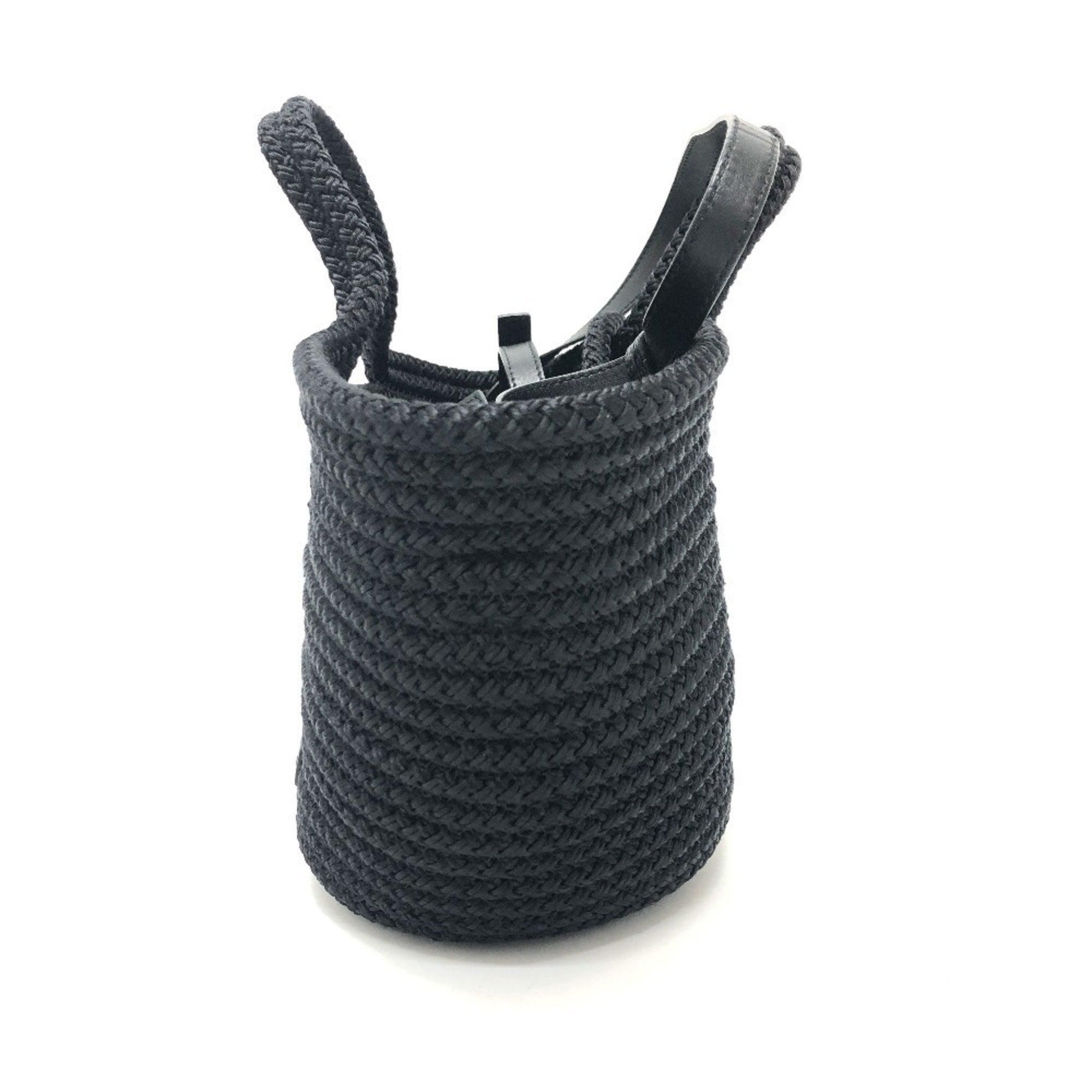 Balenciaga Black Nylon Leather Basket Shoulder