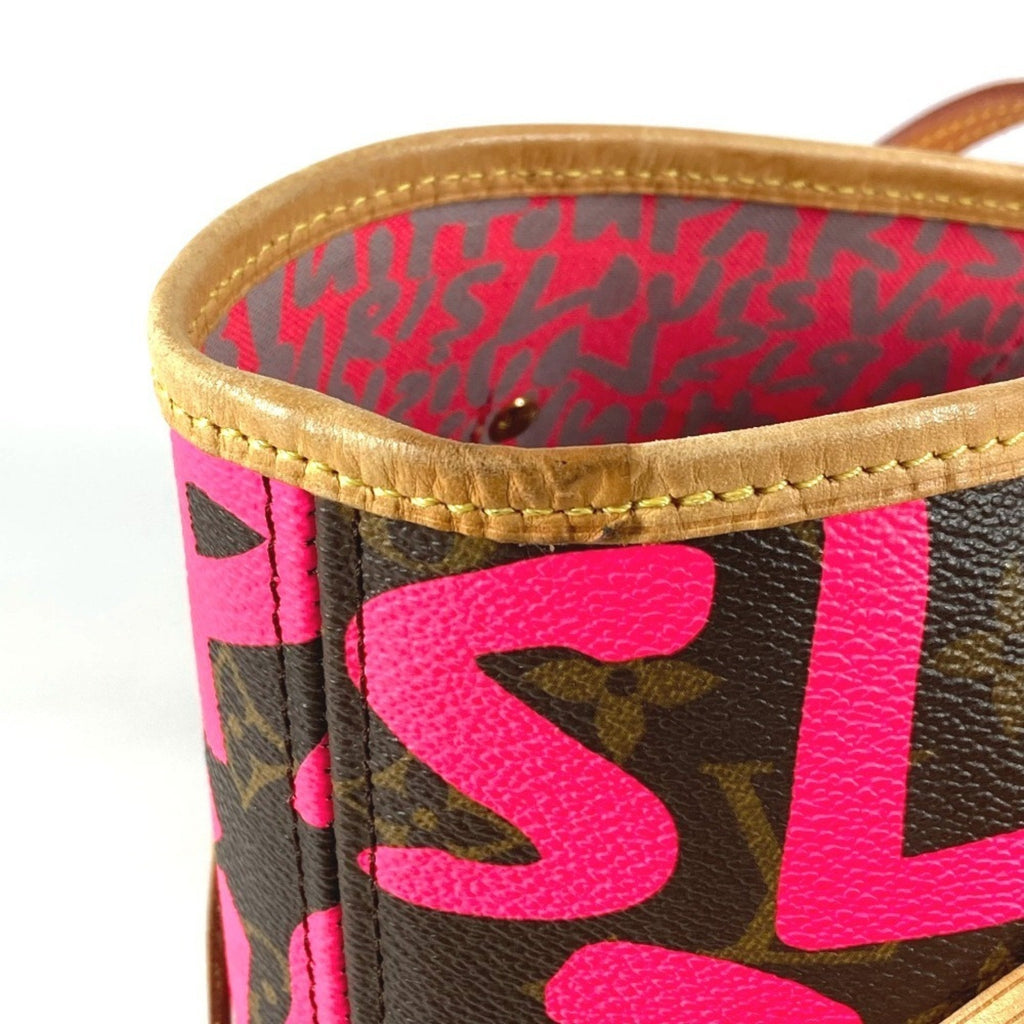 Louis Vuitton Fuchsia Pink Galle Pink Monogram Graffiti Shoulder Bag Tote Bag