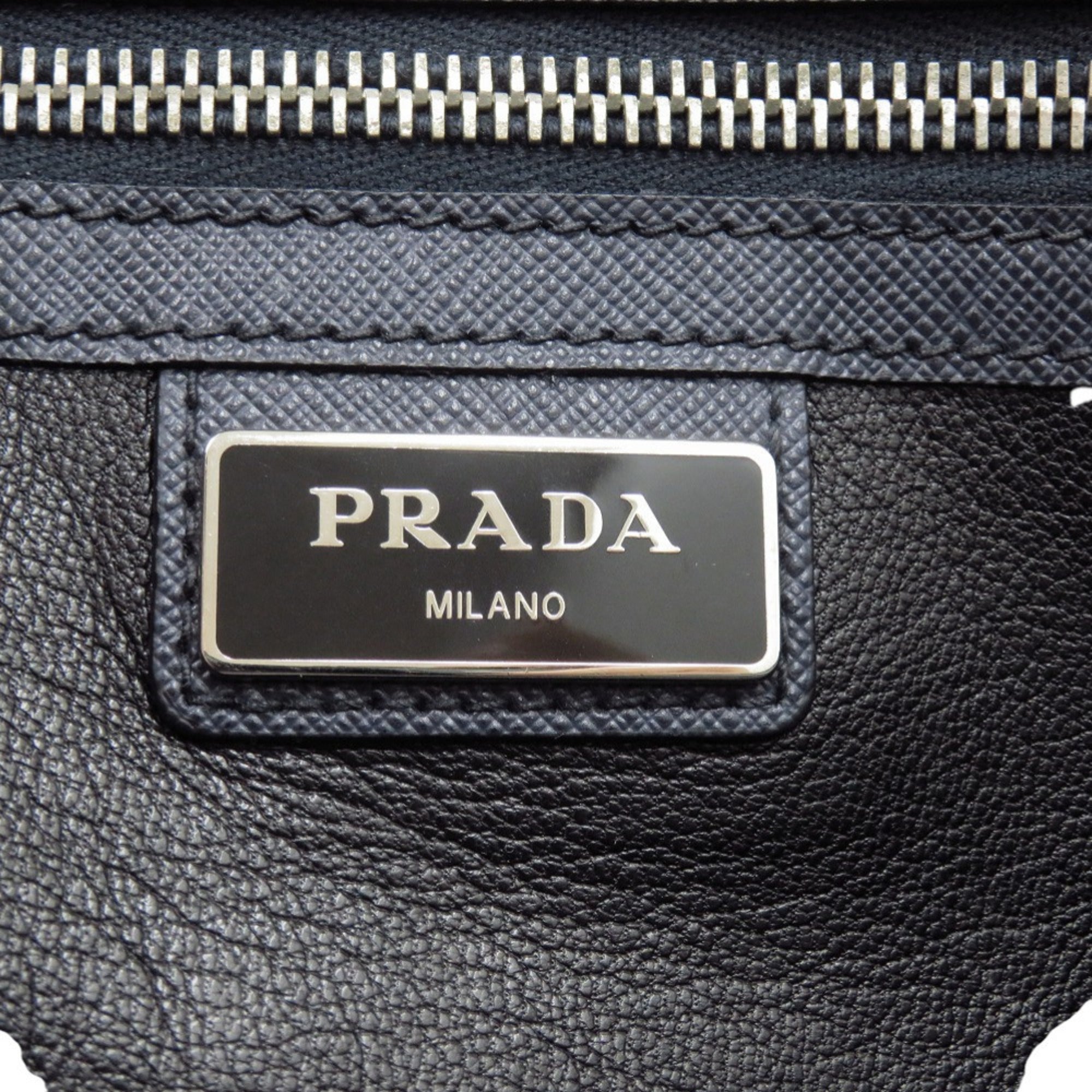 Prada Saffiano Navy Saffiano Triangle Clutch Bag