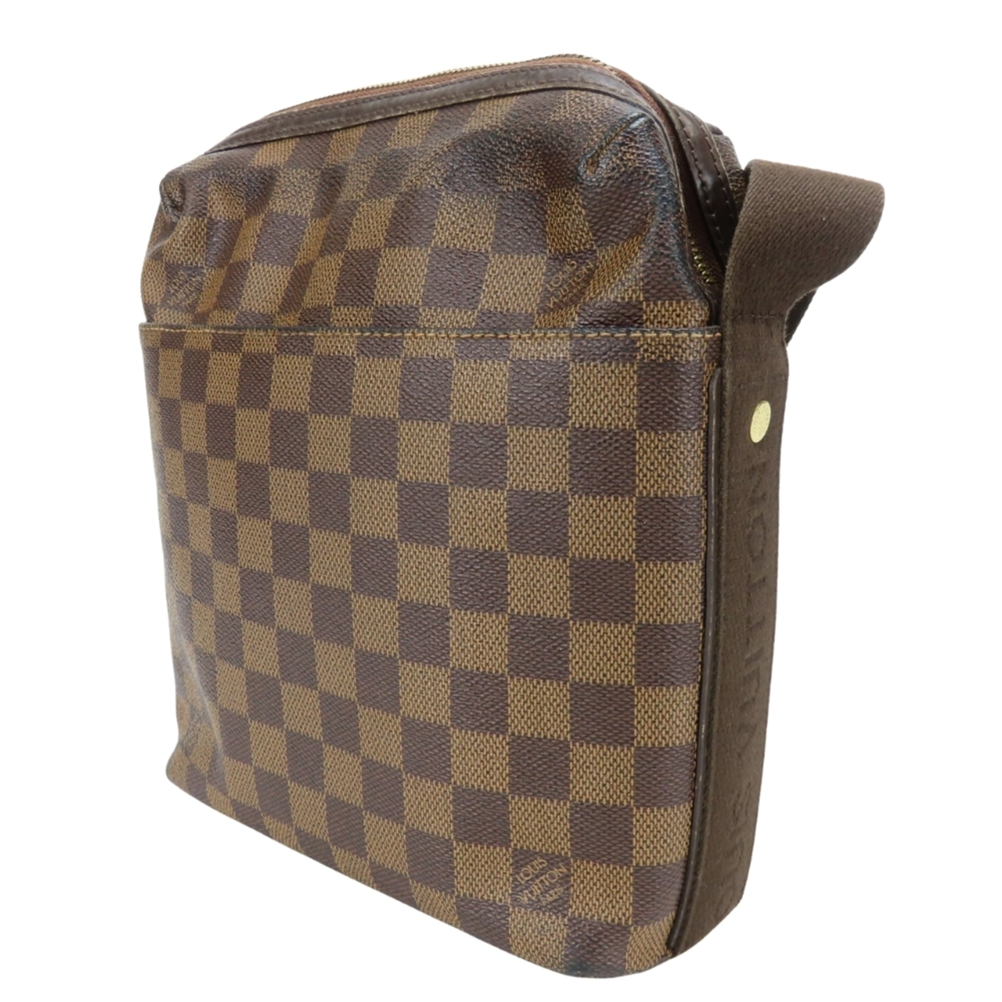 Louis Vuitton Damier Brown Damier Canvas Ebene Damier Canvas Leather Shoulder Bag