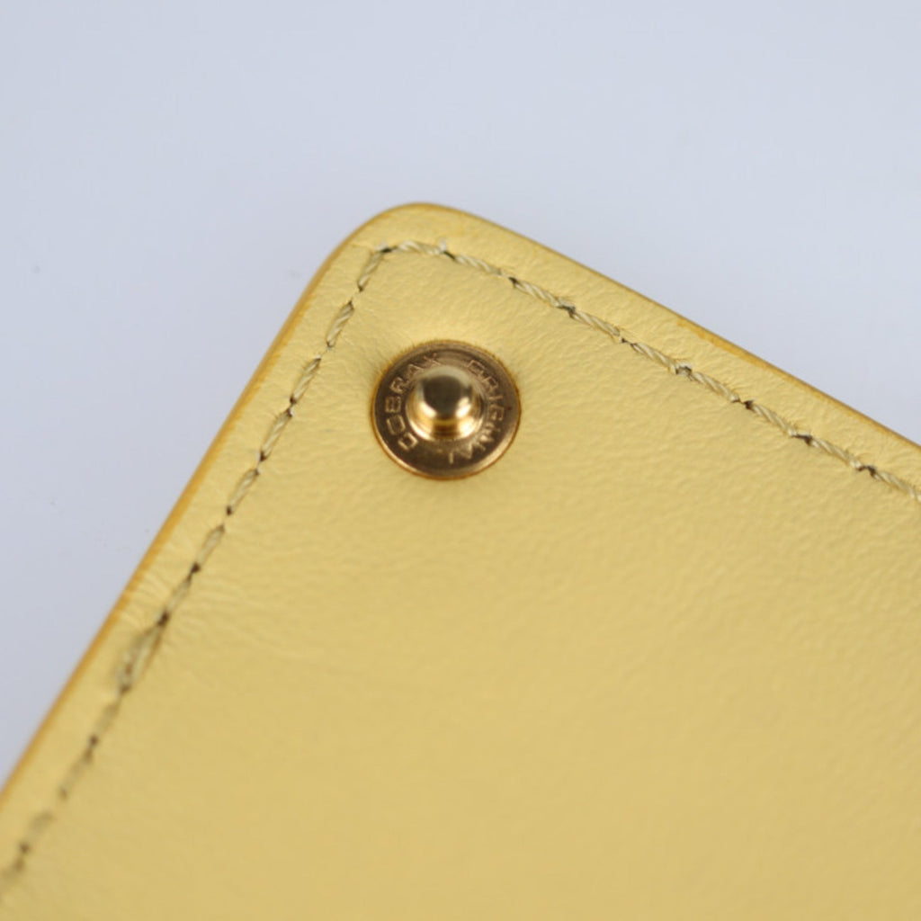 Fendi Cream Yellow Leather Pouch