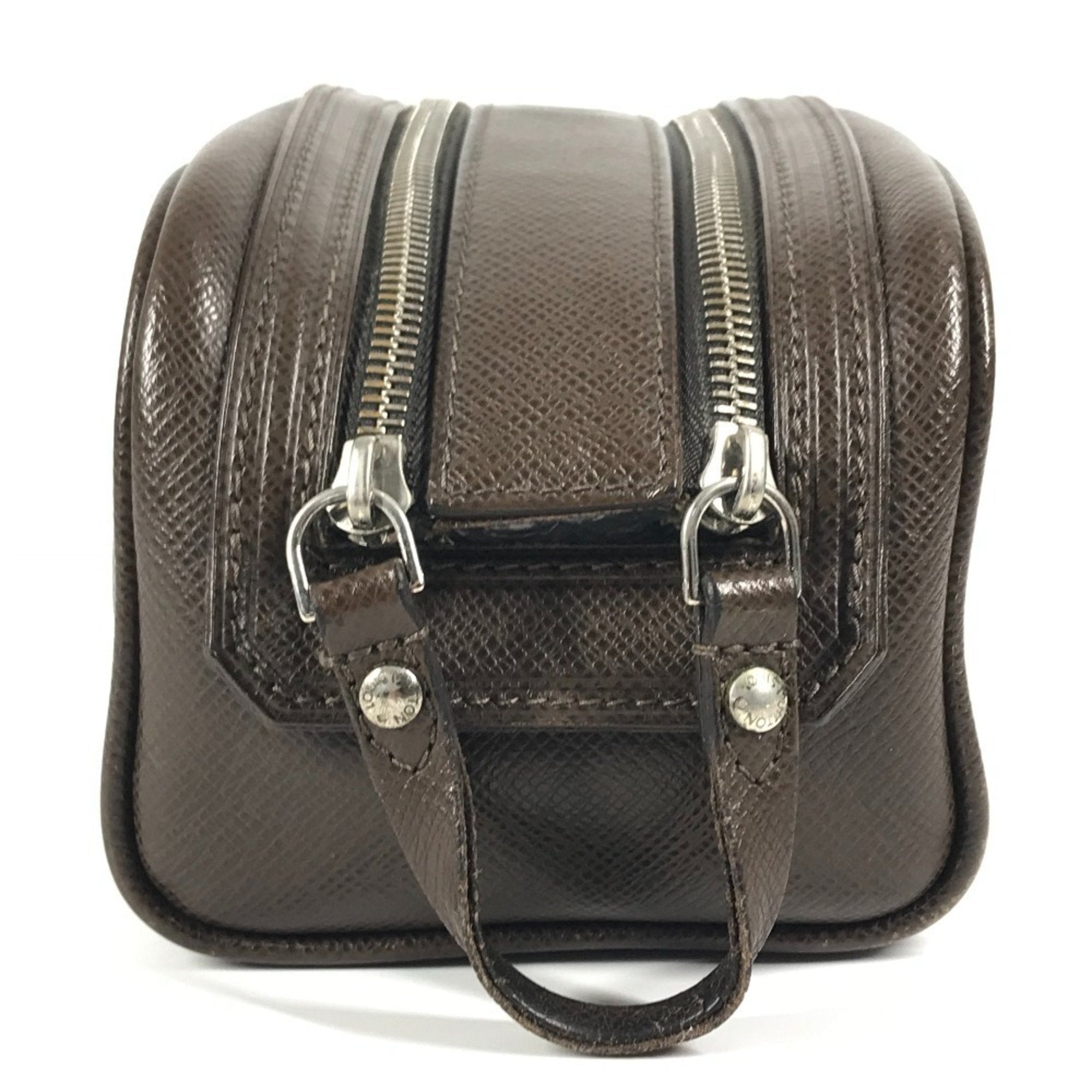 Louis Vuitton Brown Grizzly Taiga Leather Pouch